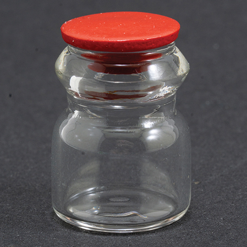 Glass Jar with Red Lid  